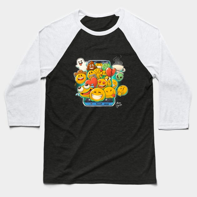 Emojis Baseball T-Shirt by Hugo Gherard